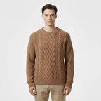 Club1972 | Men's Classic Cable-Knit Crewneck Sweater
