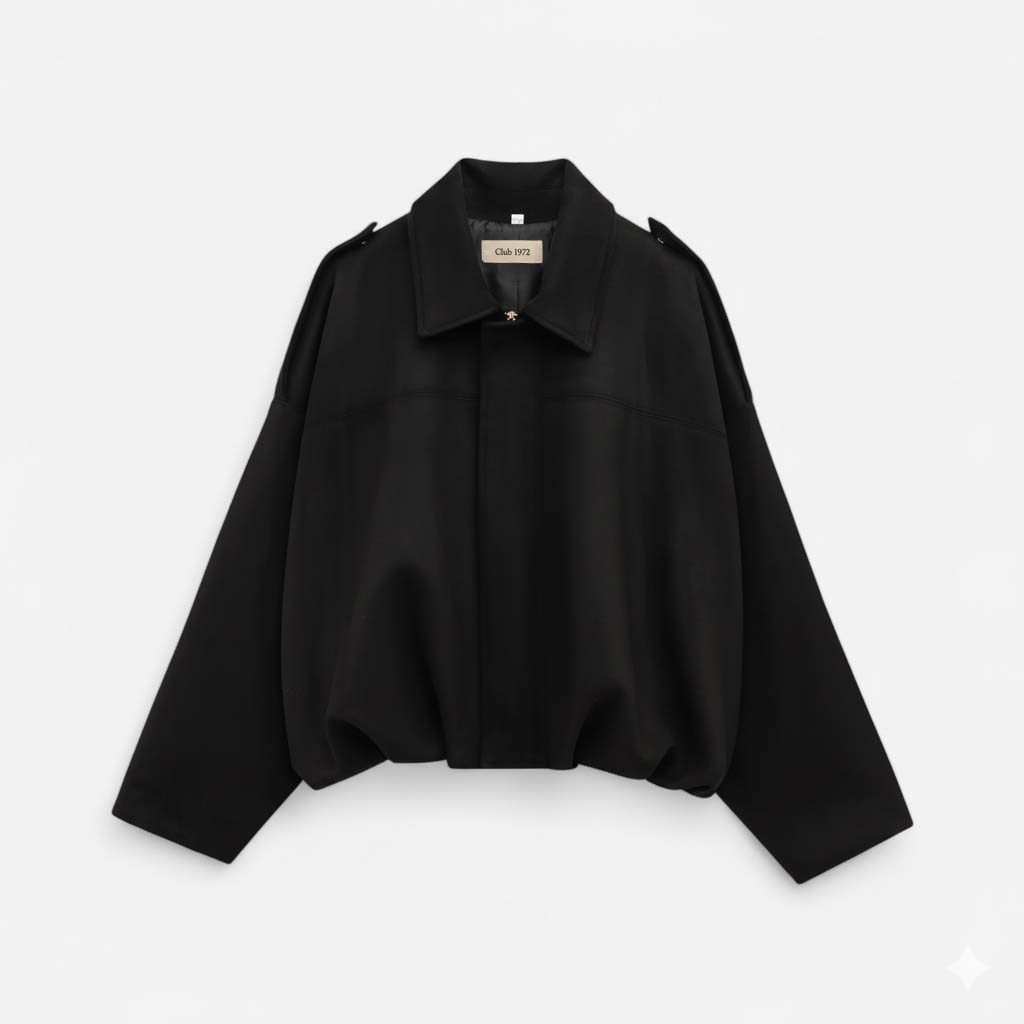 Club1972 | Women's Modern Suede-Effect Cropped Bomber Jacket