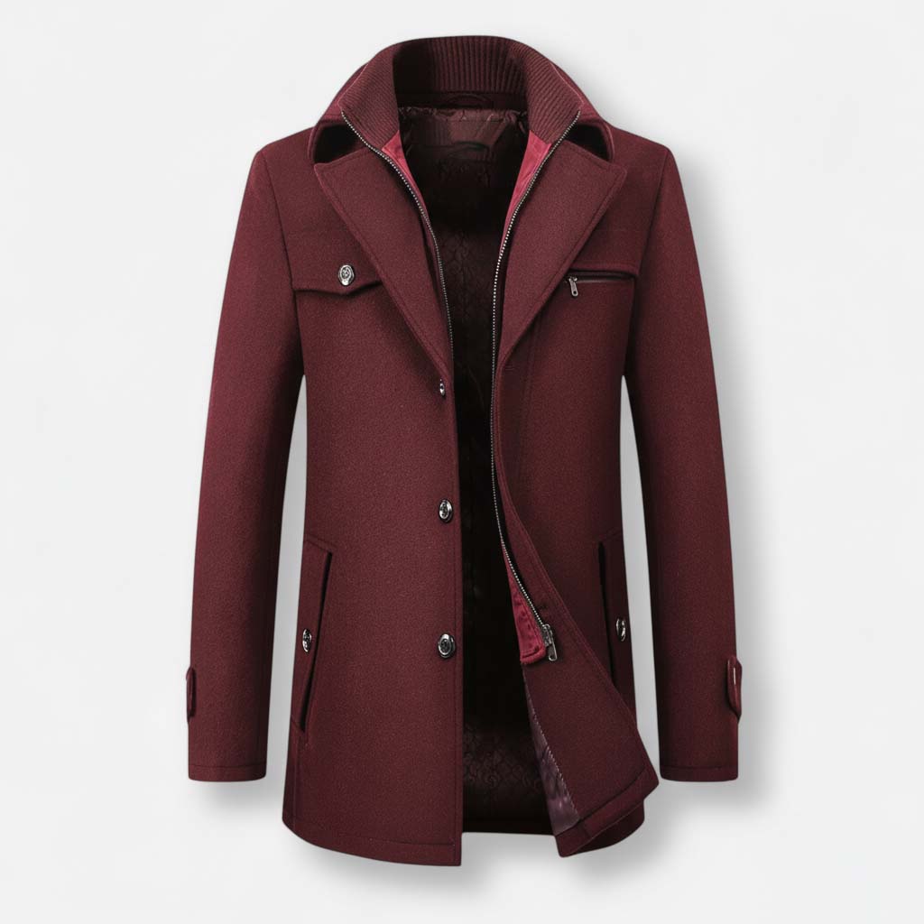 Club1972 | Men's Classic Wool Blend Overcoat