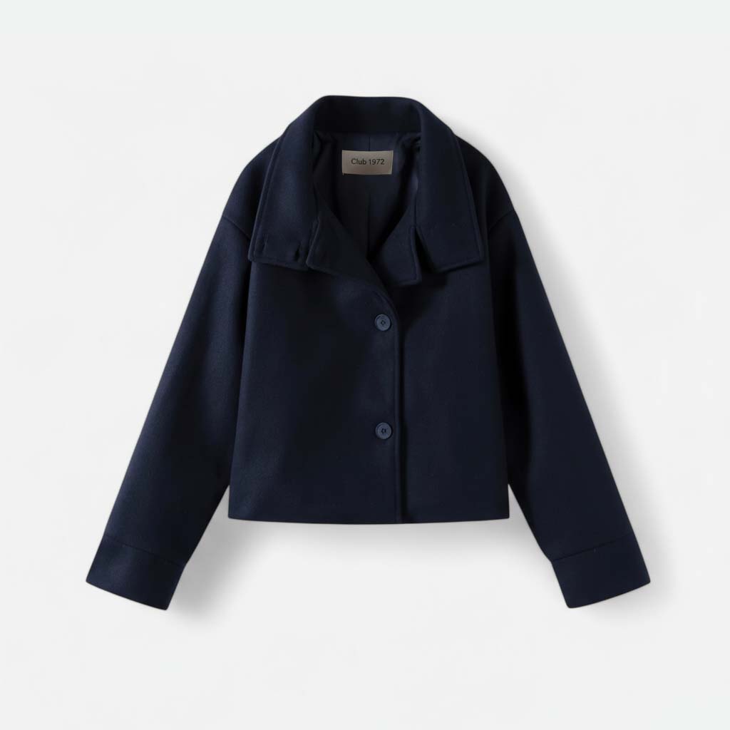 Club1972 | Women's Refined Wool Blend Cropped Boxy Jacket