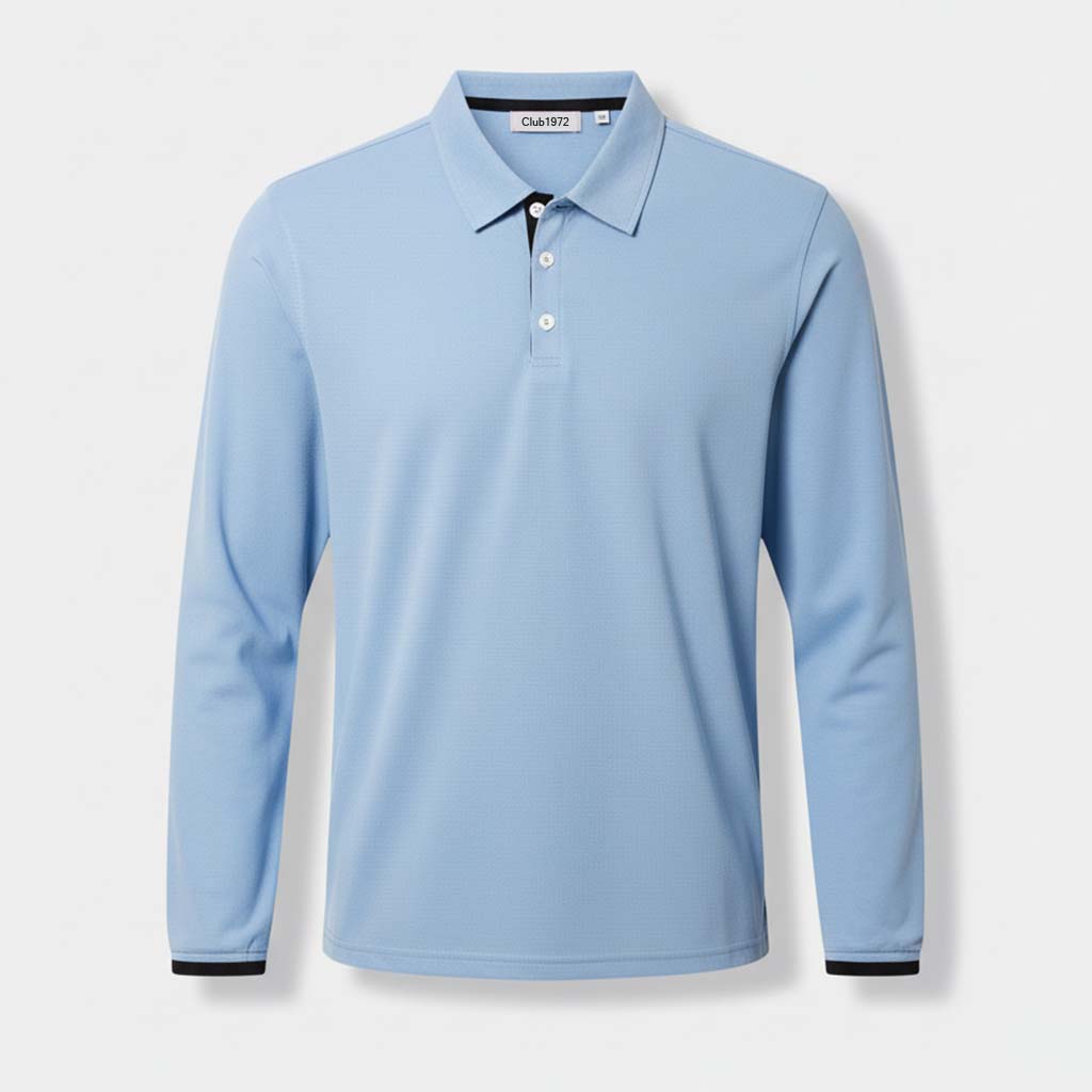 Club1972 | Men's Classic Long-Sleeve Cotton Polo Shirt