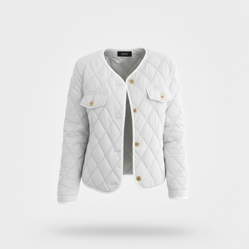 Club1972 | Women’s Classic Quilted Satin Button Jacket