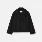 Club1972 | Women's Classic Wool Blend Double-Breasted Peacoat