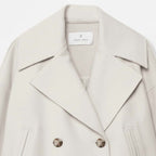 Club1972 | Women's Classic Wool Blend Double-Breasted Peacoat