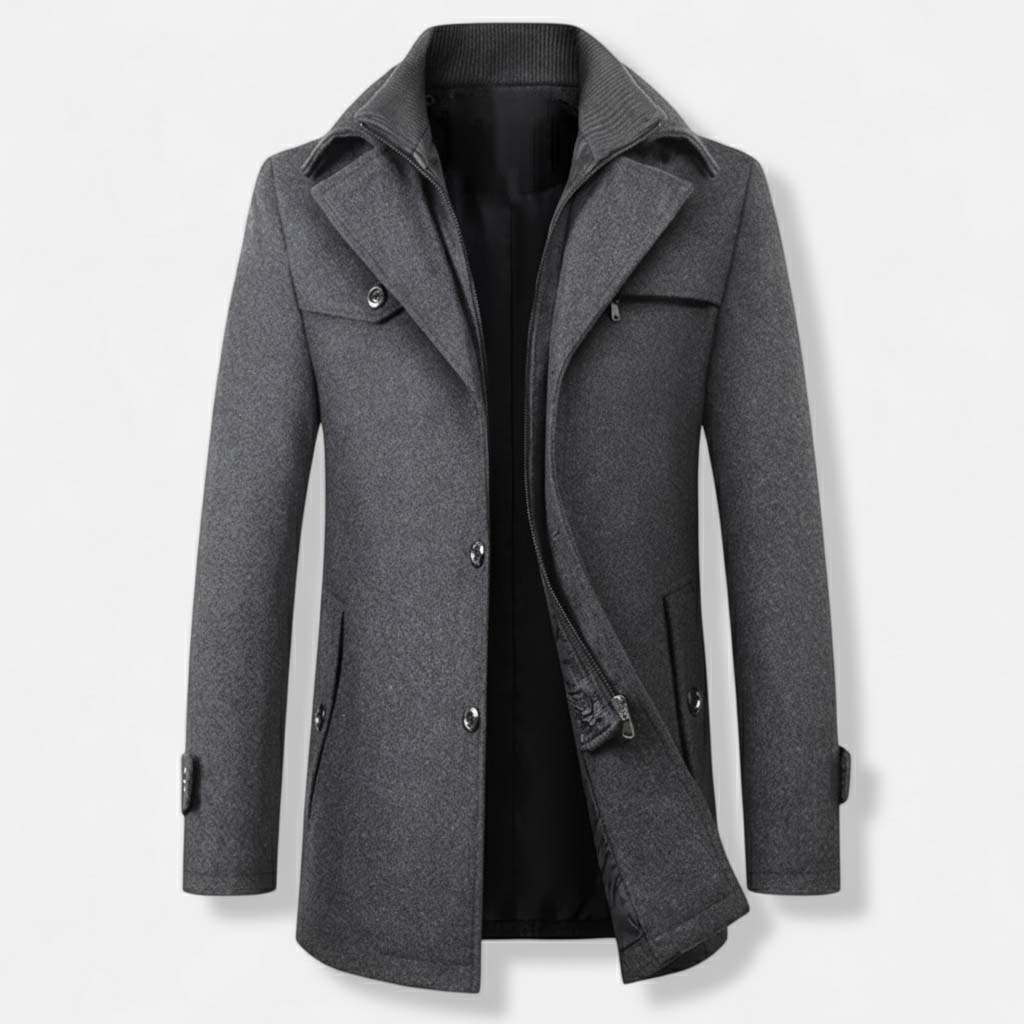 Club1972 | Men's Classic Wool Blend Overcoat
