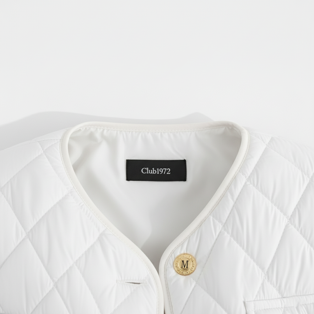 Club1972 | Women’s Classic Quilted Satin Button Jacket