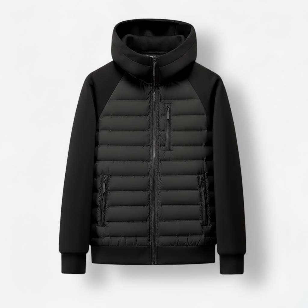 Club1972 | Men's Modern Quilted Hybrid Hooded Jacket