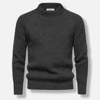 Club1972 | Men's Classic Ribbed Wool Mock Neck Sweater