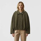 Club1972 | Women's Modern Suede-Effect Cropped Bomber Jacket