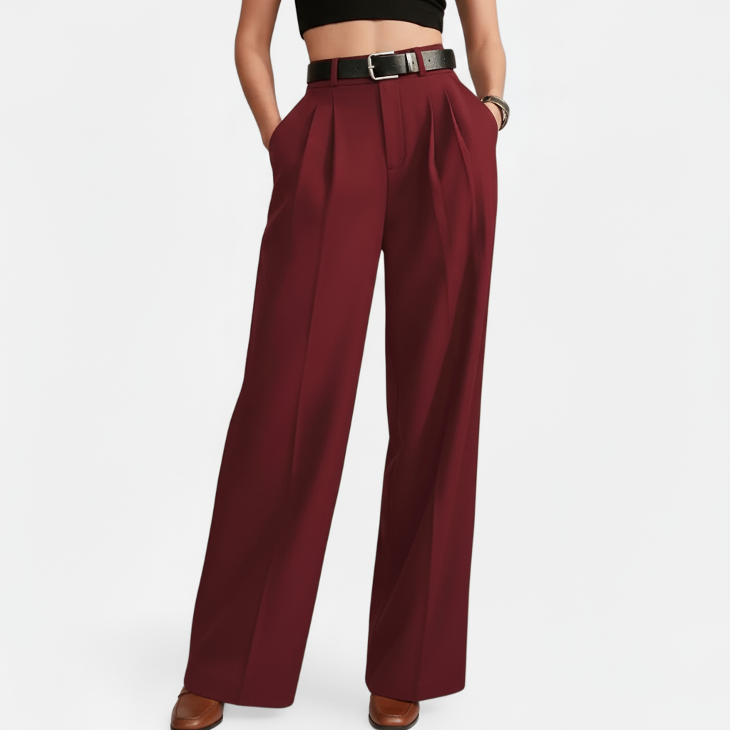 Club1972 | Women's Classic Pleated Wide-Leg Trousers