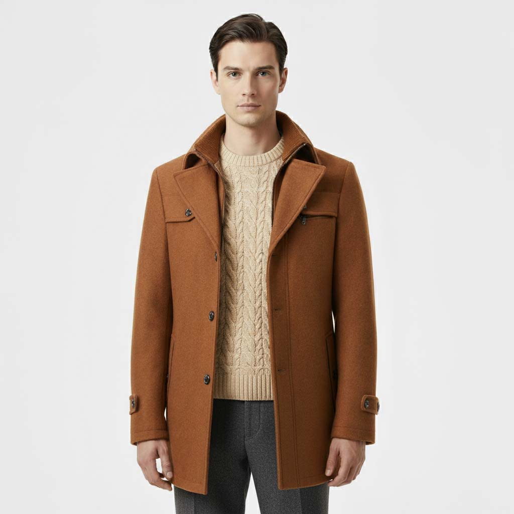 Club1972 | Men's Classic Wool Blend Overcoat