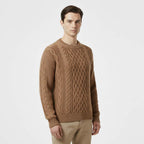Club1972 | Men's Classic Cable-Knit Crewneck Sweater