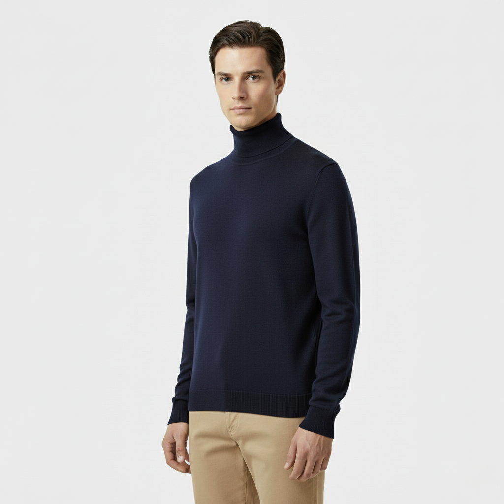 Club1972 | Men’s Refined Merino Wool Turtleneck Sweater