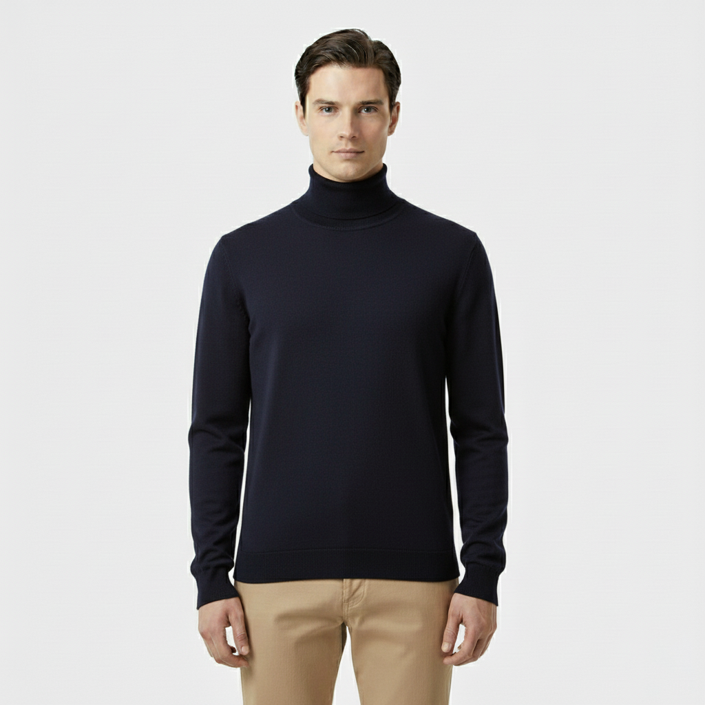 Club1972 | Men’s Refined Merino Wool Turtleneck Sweater