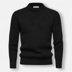 Club1972 | Men's Classic Ribbed Wool Mock Neck Sweater