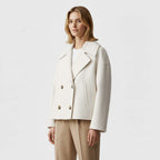 Club1972 | Women's Classic Wool Blend Double-Breasted Peacoat