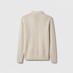 Club1972 | Men's Classic Wool Chevron Knit Polo Sweater