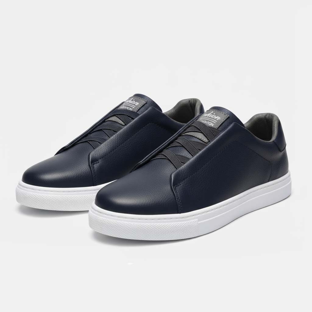 Club1972 | Men's Refined Leather Slip-On Sneakers