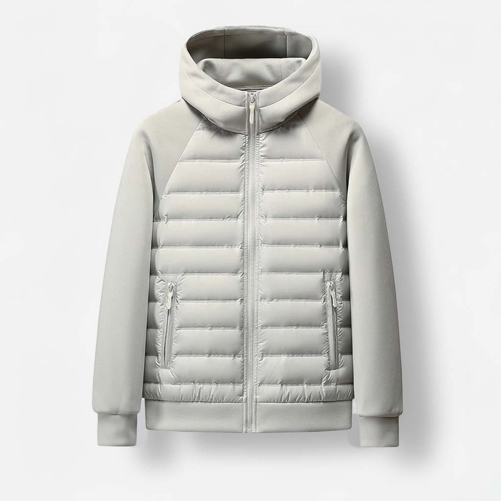 Club1972 | Men's Modern Quilted Hybrid Hooded Jacket