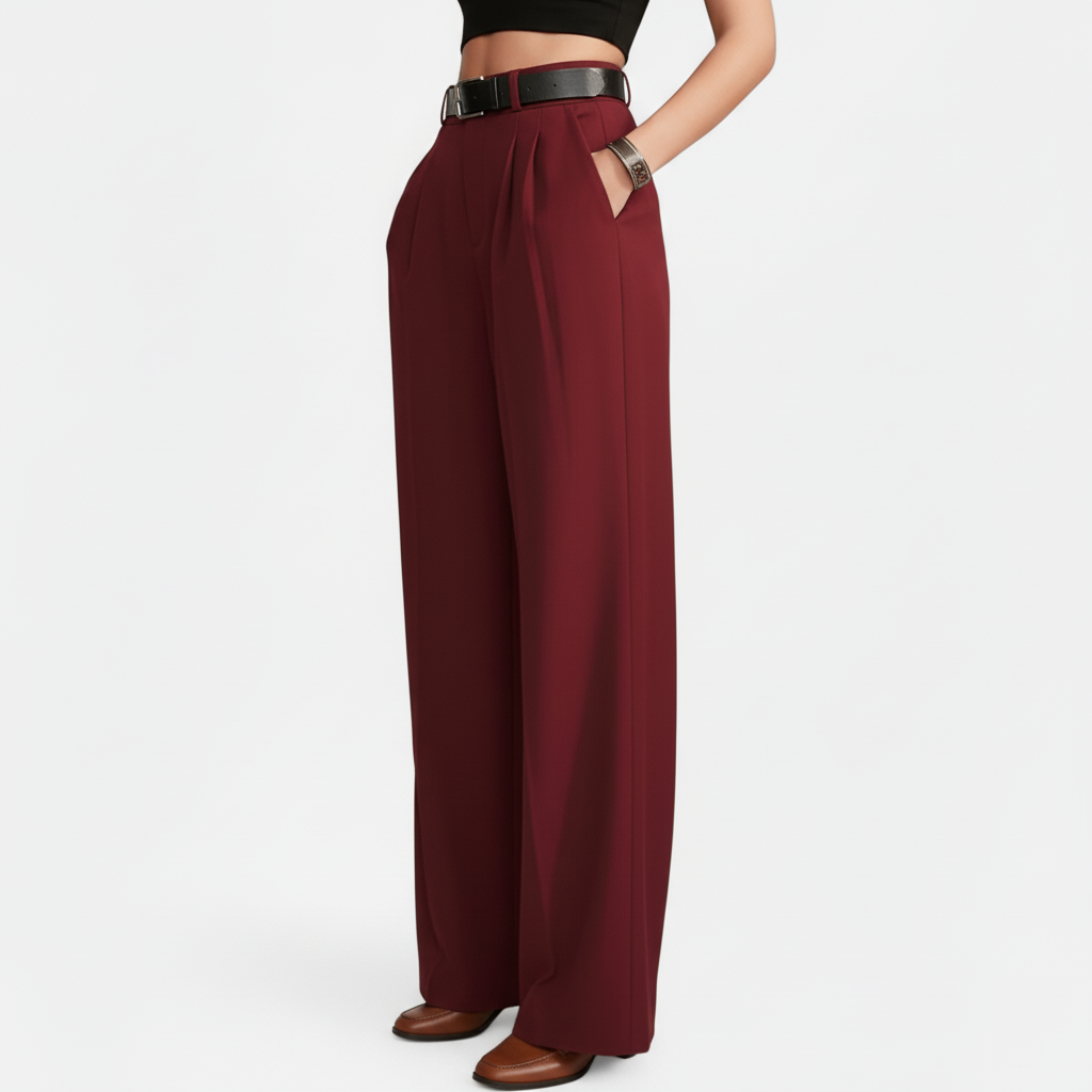 Club1972 | Women's Classic Pleated Wide-Leg Trousers