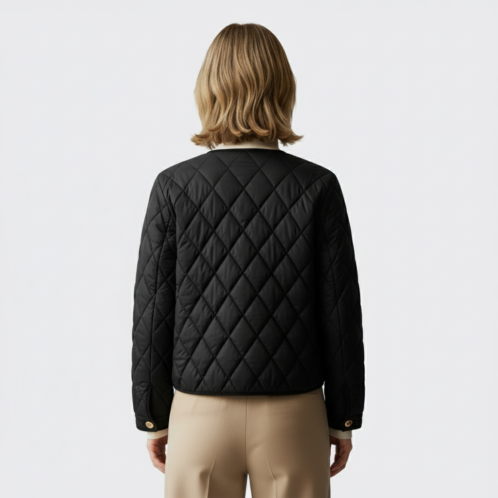 Club1972 | Women’s Classic Quilted Satin Button Jacket