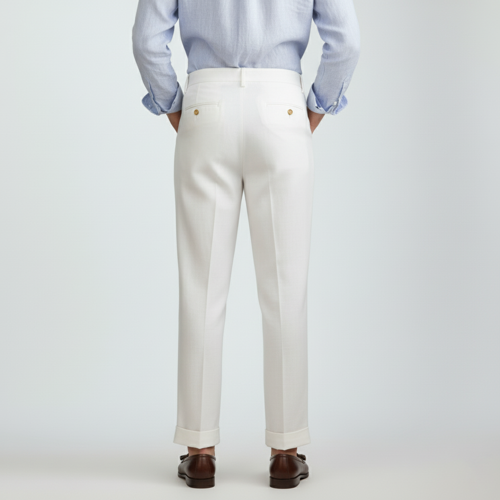 Club1972 | Men's Classic Pleated Linen Trousers