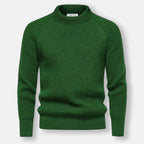 Club1972 | Men's Classic Ribbed Wool Mock Neck Sweater