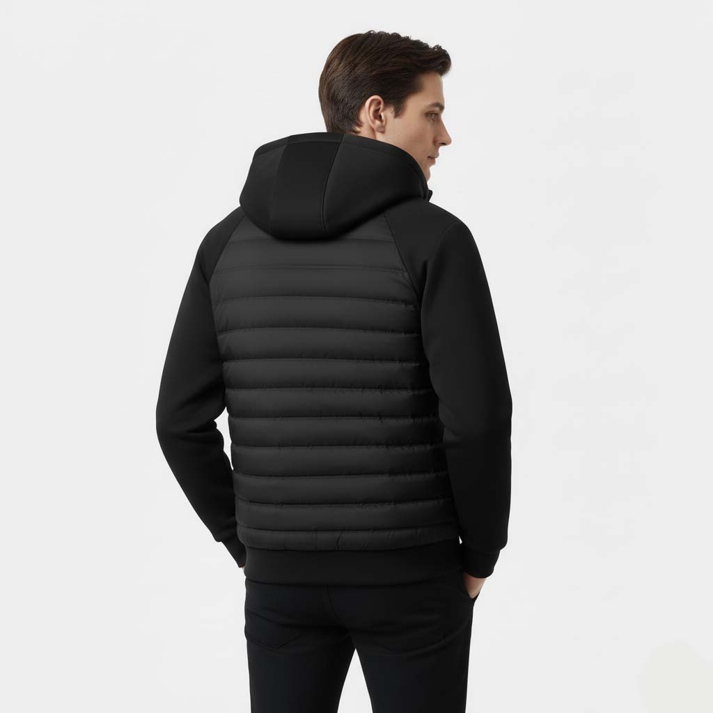 Club1972 | Men's Modern Quilted Hybrid Hooded Jacket
