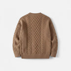 Club1972 | Men's Classic Cable-Knit Crewneck Sweater