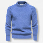 Club1972 | Men's Classic Ribbed Wool Mock Neck Sweater