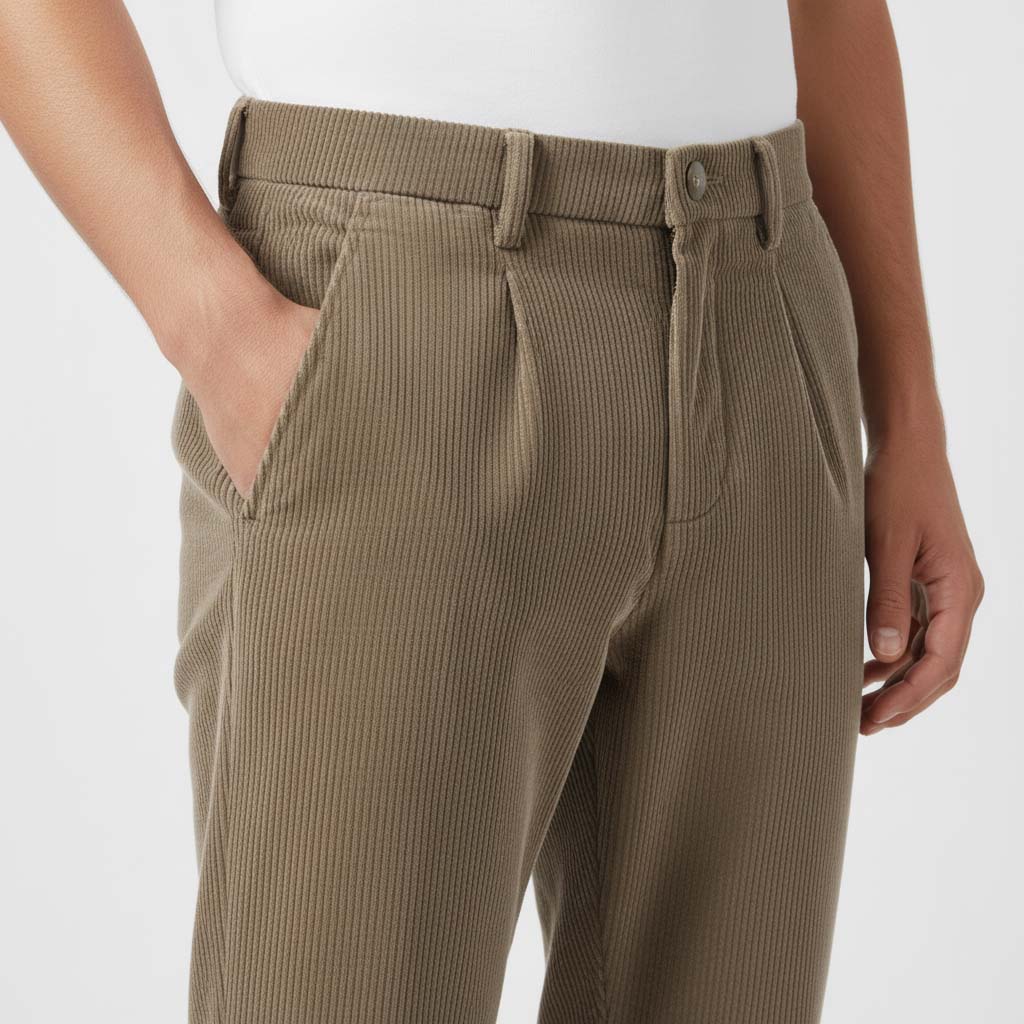 Club1972 | Men's Tailored Corduroy Pleated Trousers