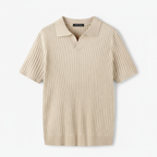 Club1972 | Men's Classic Ribbed Knit Polo Sweater