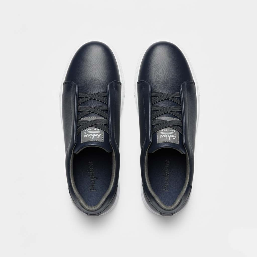 Club1972 | Men's Refined Leather Slip-On Sneakers