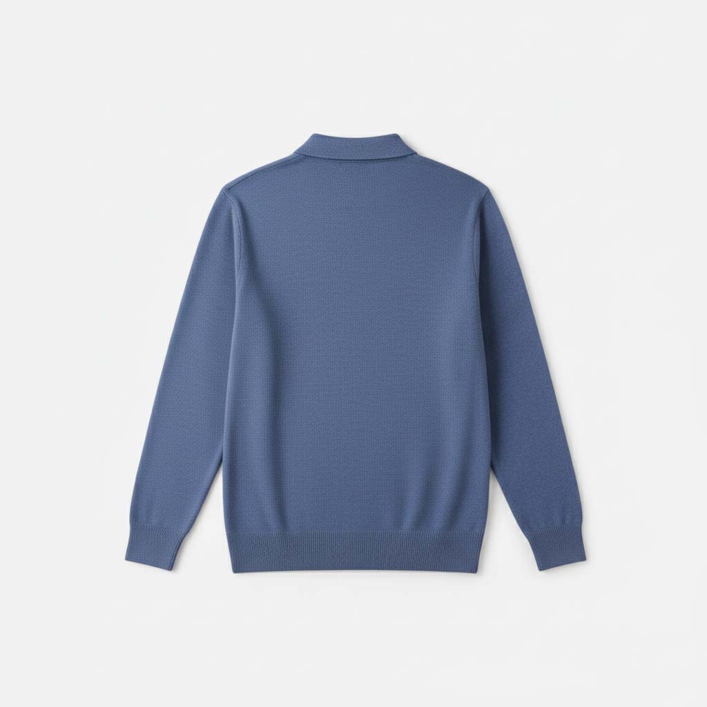 Club1972 | Men's Classic Merino Wool Knit Polo Sweater