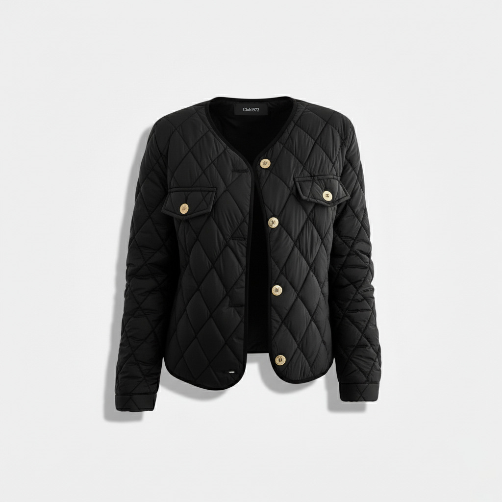 Club1972 | Women’s Classic Quilted Satin Button Jacket