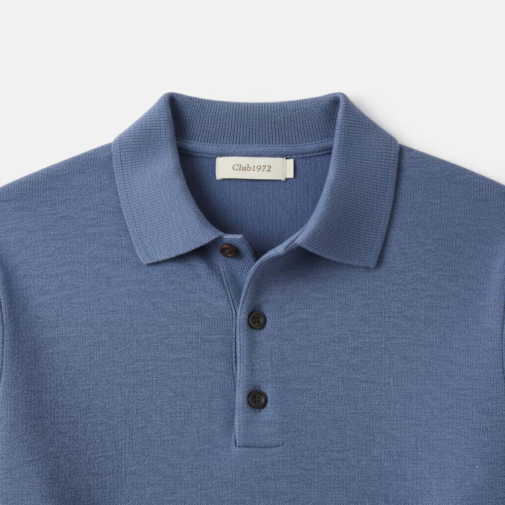 Club1972 | Men's Classic Merino Wool Knit Polo Sweater