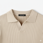 Club1972 | Men's Classic Ribbed Knit Polo Sweater