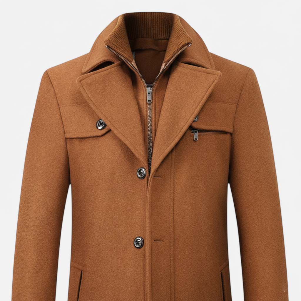 Club1972 | Men's Classic Wool Blend Overcoat