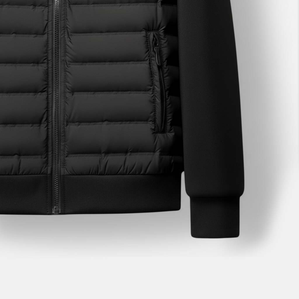 Club1972 | Men's Modern Quilted Hybrid Hooded Jacket