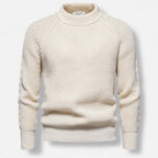 Club1972 | Men's Classic Ribbed Wool Mock Neck Sweater