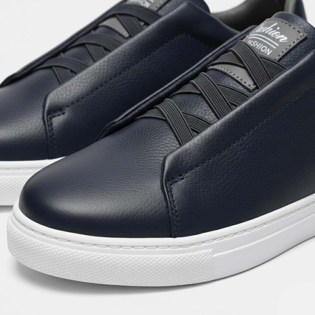 Club1972 | Men's Refined Leather Slip-On Sneakers