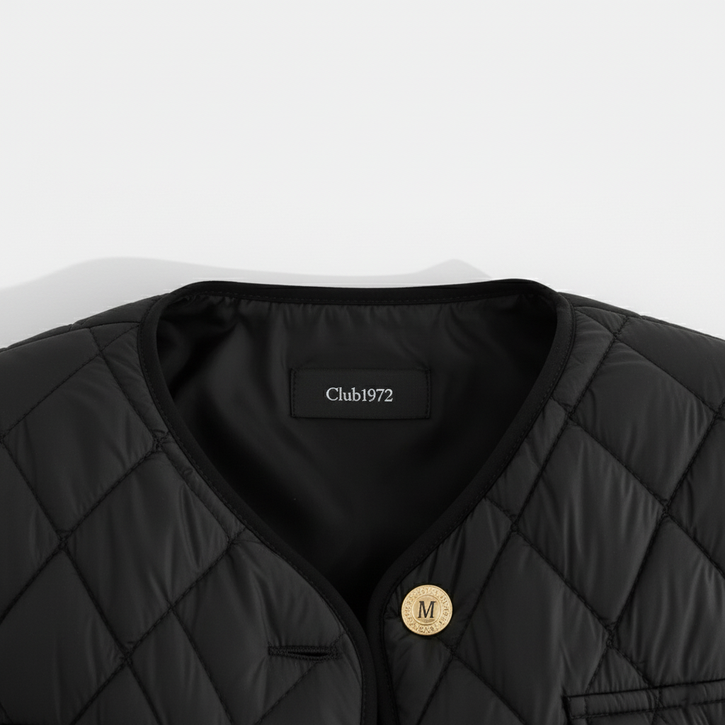 Club1972 | Women’s Classic Quilted Satin Button Jacket