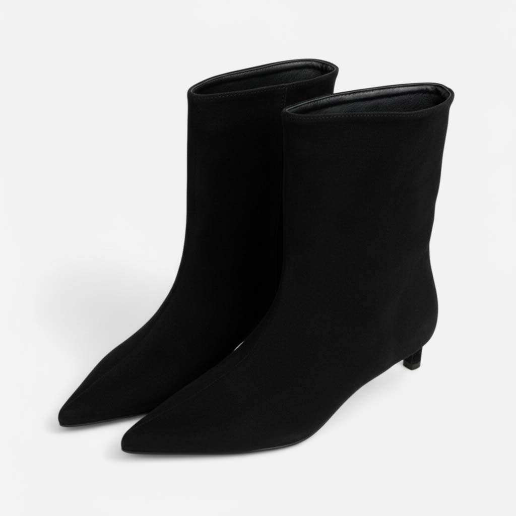 Club1972 | Women's Modern Suede Kitten Heel Ankle Boots