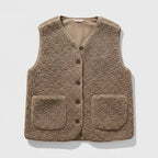 Club1972 | Women's Casual Teddy Fleece Button-Front Vest