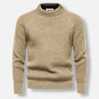 Club1972 | Men's Classic Ribbed Wool Mock Neck Sweater