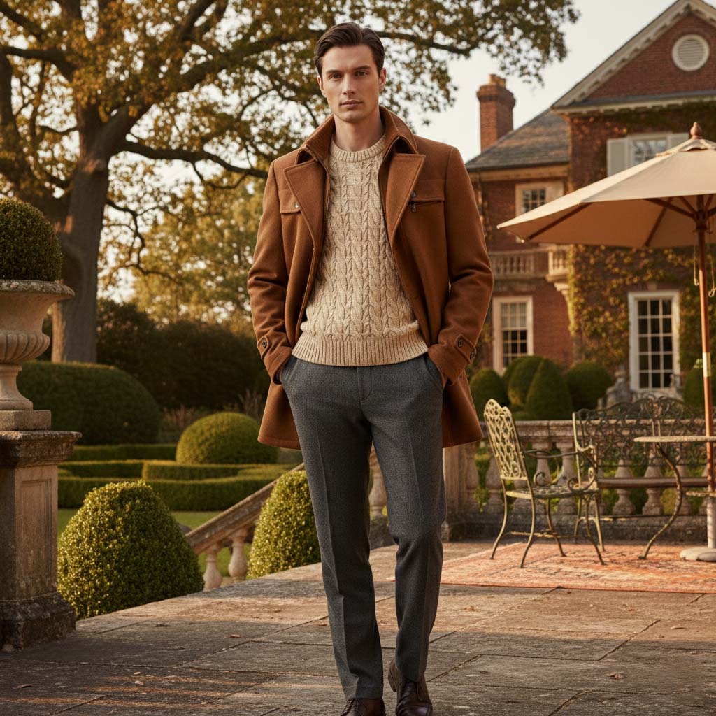 Club1972 | Men's Classic Wool Blend Overcoat