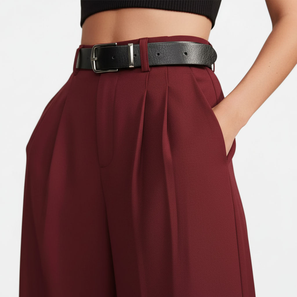 Club1972 | Women's Classic Pleated Wide-Leg Trousers