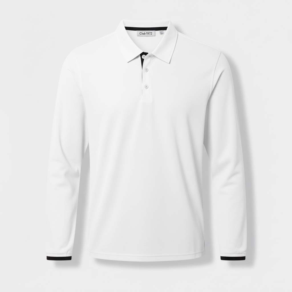 Club1972 | Men's Classic Long-Sleeve Cotton Polo Shirt