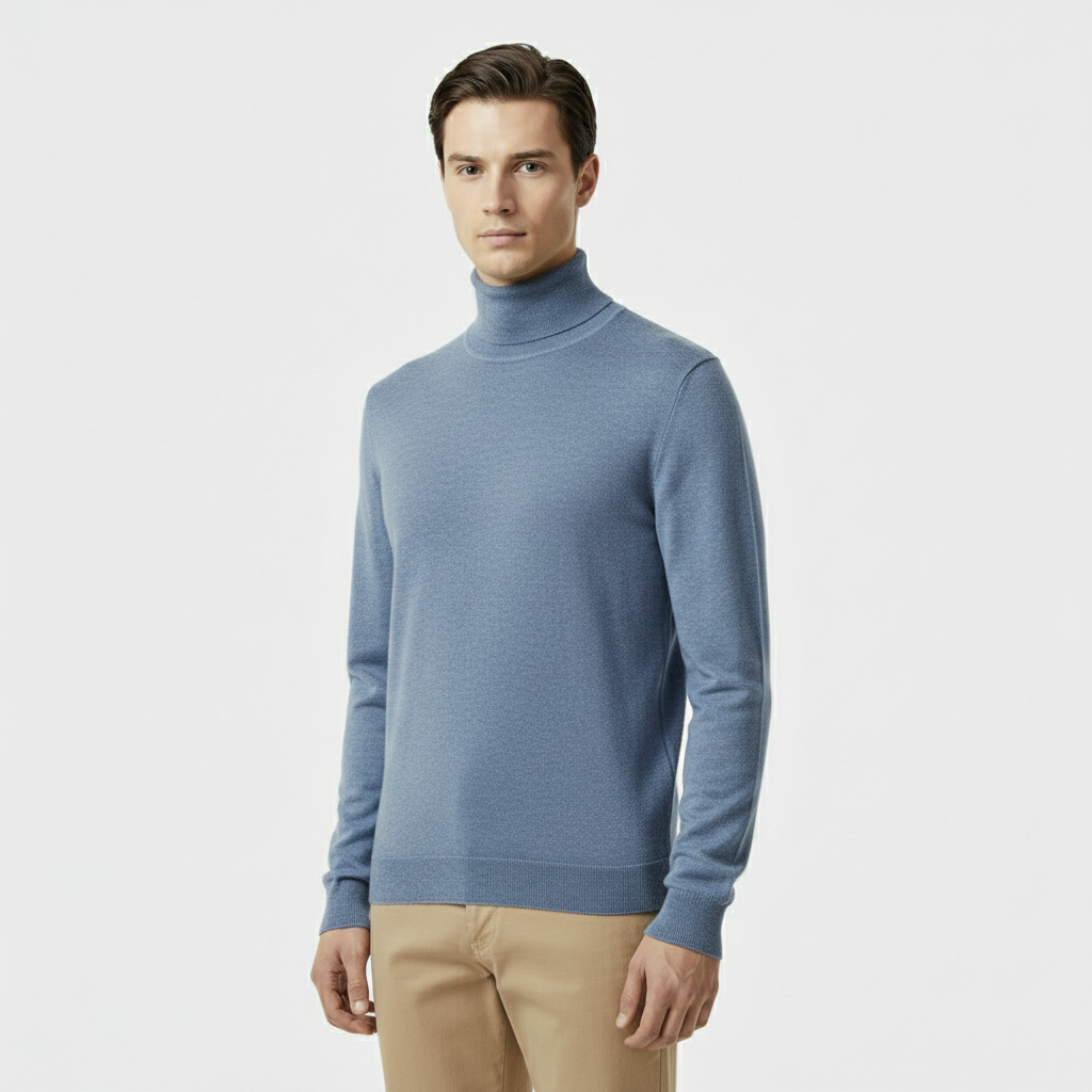 Club1972 | Men’s Refined Merino Wool Turtleneck Sweater