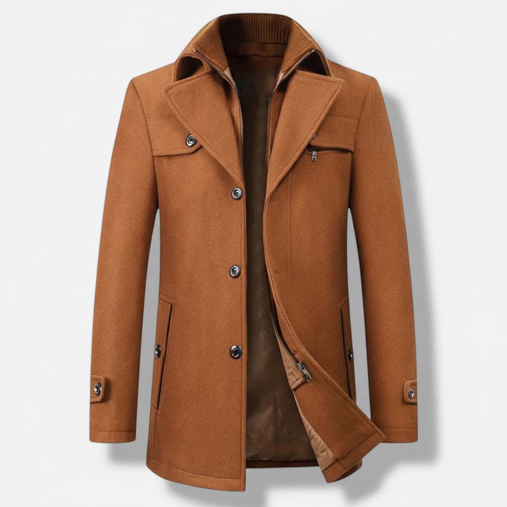 Club1972 | Men's Classic Wool Blend Overcoat